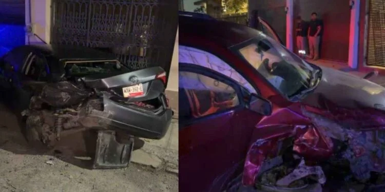 Conductor en estado de ebriedad provoca fuerte choque múltiple en Matamoros, Tamaulipas