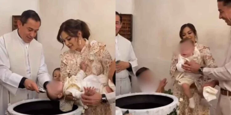 Mariana Echeverría celebra el bautizo de su hijo Leo en familia