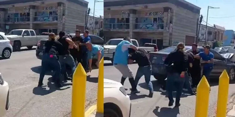 Choque termina en brutal pelea entre civiles y policías investigadores en Reynosa, Tamaulipas; video del momento exacto