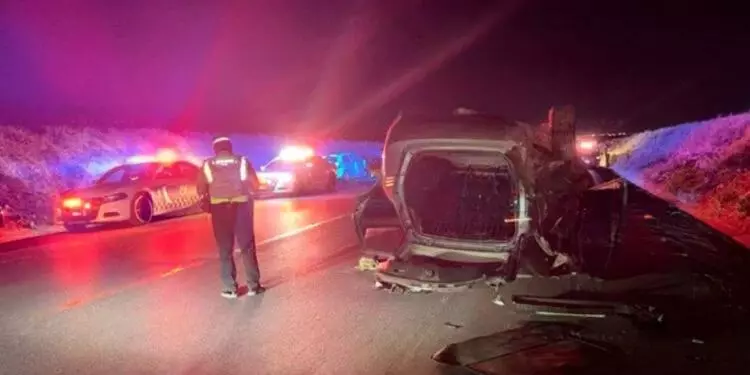 Se registra aparatoso choque múltiple con volcadura en Reynosa, Tamaulipas