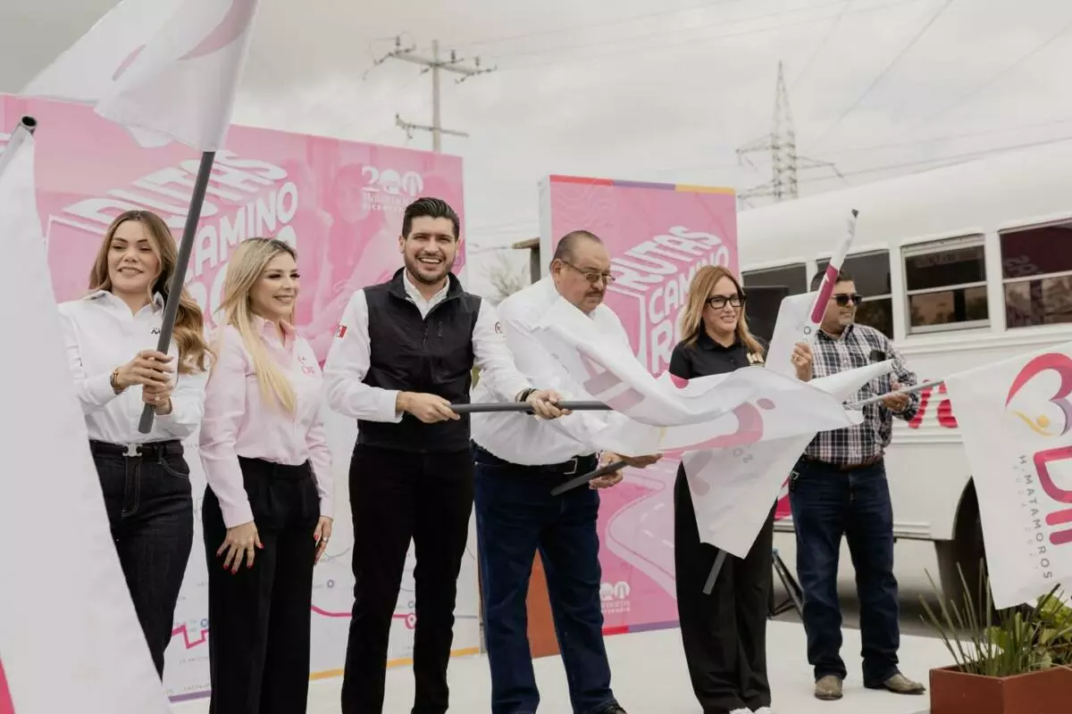 El alcalde Beto Granados pone en marcha ruta “Camino Rosa” para transporte seguro en Matamoros