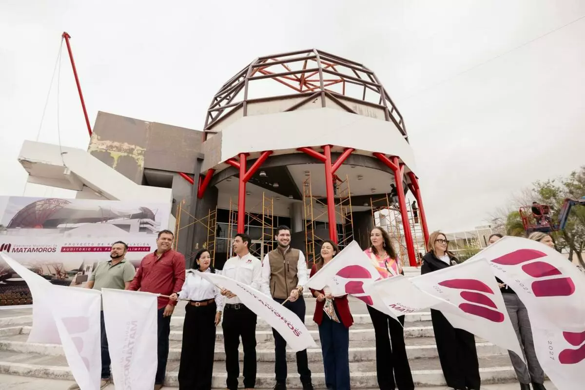 El alcalde Beto Granados inicia rehabilitación de la Concha Acústica del Parque Olímpico en Matamoros