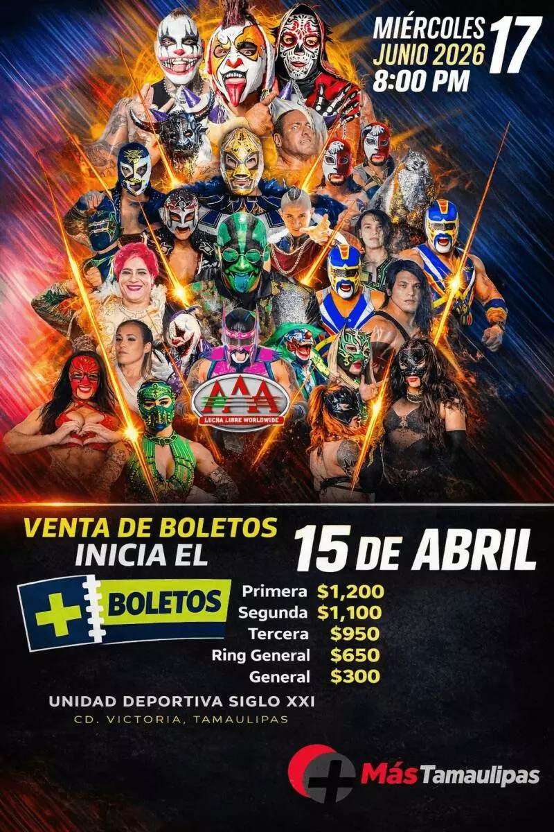 Anuncian venta de boletos para función de AAA en Ciudad Victoria; revelan precios