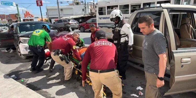 Choque frontal, deja dos personas lesionadas en Matamoros, Tamaulipas
