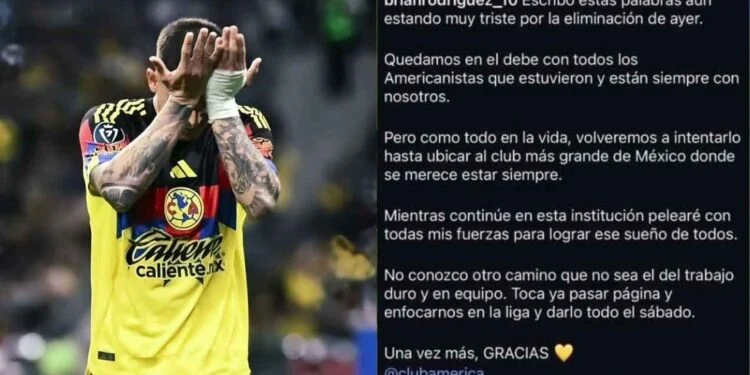 Jugador del América lanza fuerte mensaje tras quedar eliminados de la Concacaf Champions Cup