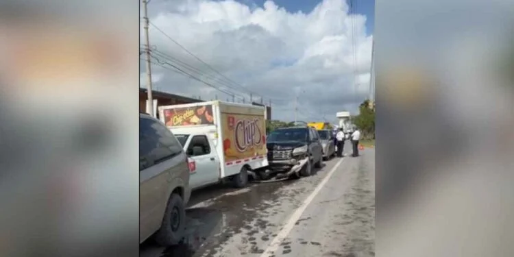 Fuerte choque múltiple deja un lesionado en Matamoros, Tamaulipas
