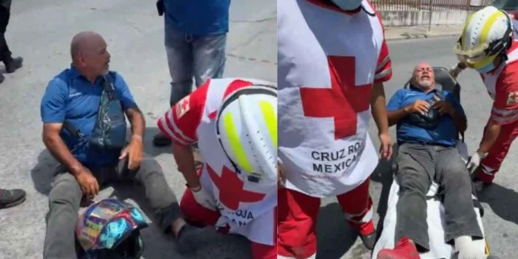 Conductor de motocicleta sale proyectado tras fuerte choque en Matamoros, Tamaulipas