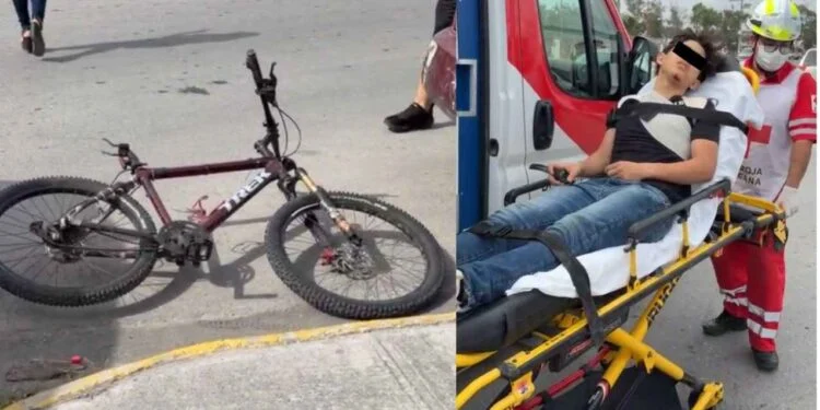 Distracción deja a joven ciclista hospitalizado tras ser embestido por automóvil en Matamoros, Tamaulipas