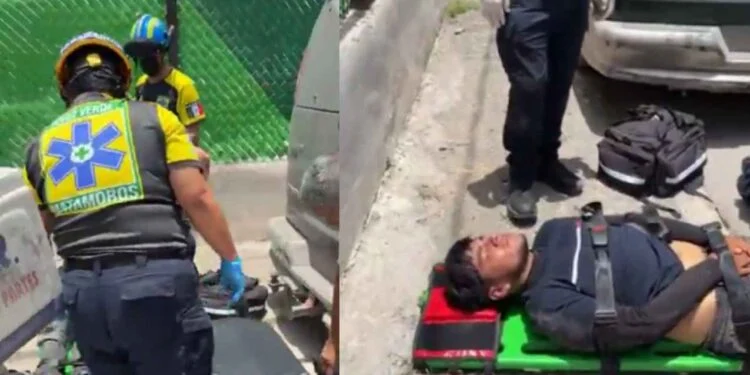 Repartidor resulta lesionado tras fuerte accidente en Matamoros, Tamaulipas