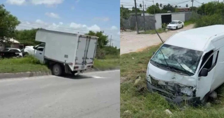 Reportan fuerte choque entre vehículos de reparto en la carretera Matamoros-Reynosa