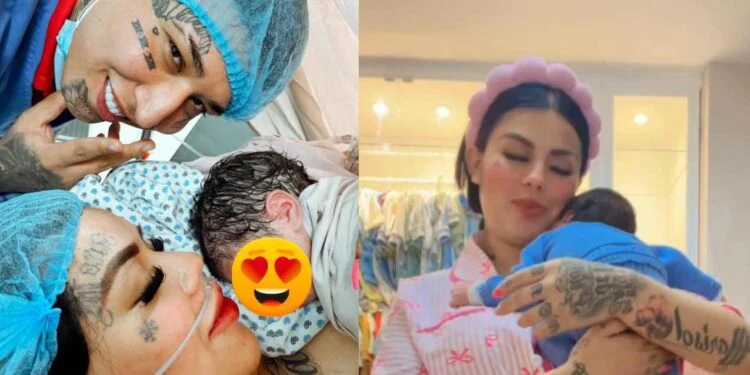 Mona y Geros viven susto con su bebé recién nacido