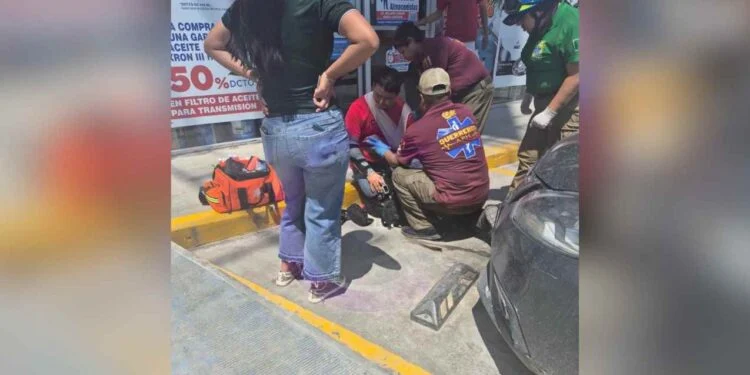 Motociclista resulta lesionado tras fuerte choque en Matamoros, Tamaulipas