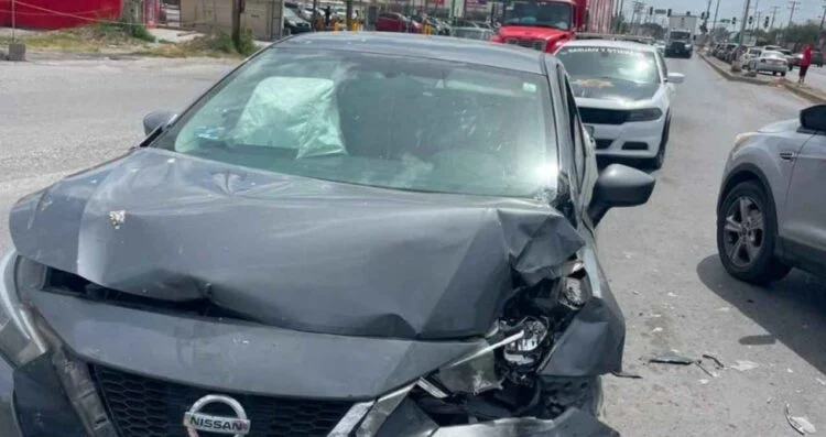 Menor resulta lesionado tras fuerte choque lateral en Sendero Nacional en Matamoros, Tamaulipas
