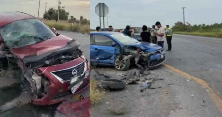 Se registra fuerte choque frontal en la Valle Hermoso-Empalme
