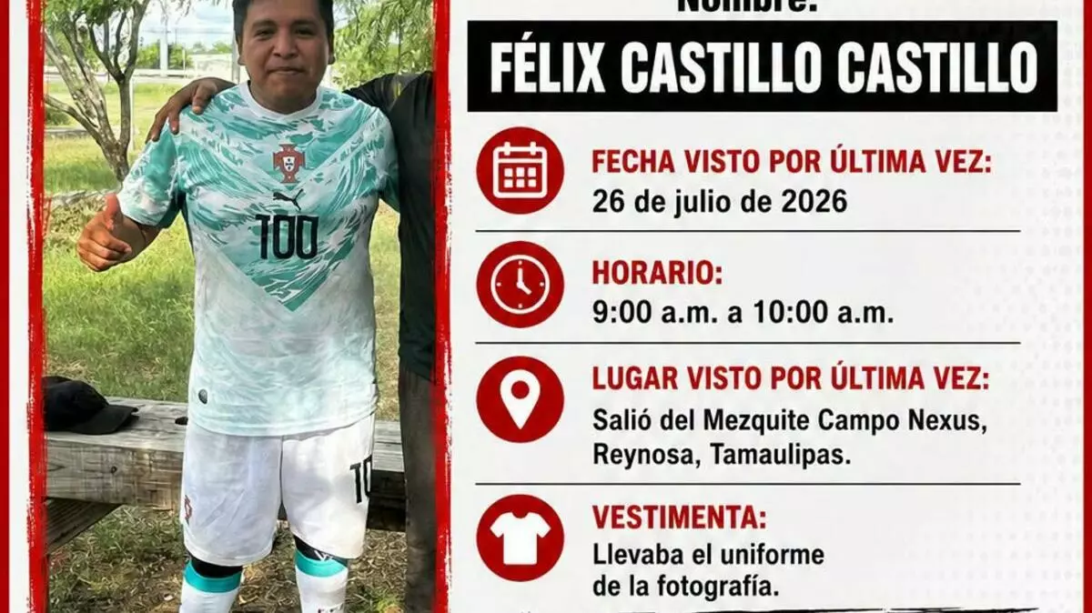 Colectivo busca a hombre desaparecido en Reynosa tras partido