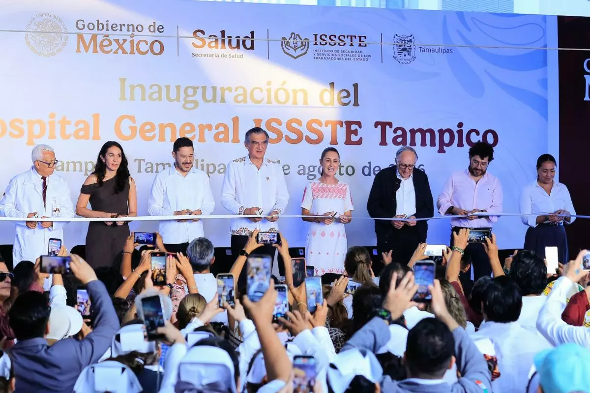 La presidenta Claudia Sheinbaum Pardo y el gobernador Américo Villareal Anaya inaugura Hospital General del ISSSTE en Tampico y fortalece el acceso a la salud pública