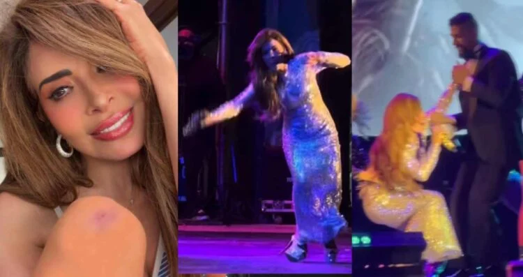 Gloria Trevi sufre fuerte caída en pleno escenario y continúa concierto