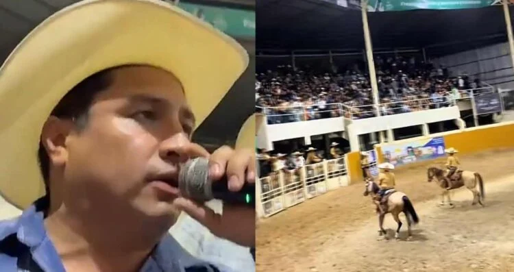 Julión Álvarez sorprende al cantar durante charreada universitaria en Guadalajara