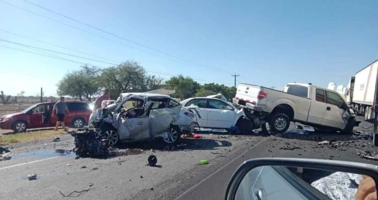 Fatal choque múltiple deja una persona sin vida y varios lesionados en la carretera Victoria-Matamoros