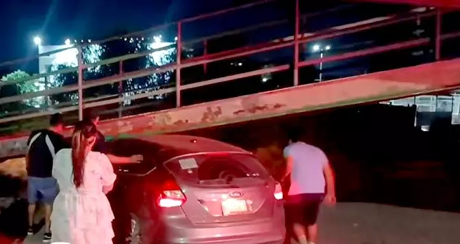 Accidente deja solo daños en carretera Río Bravo-Reynosa