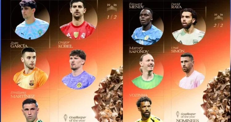 Balón de Oro 2026: estos son los porteros nominados al premio