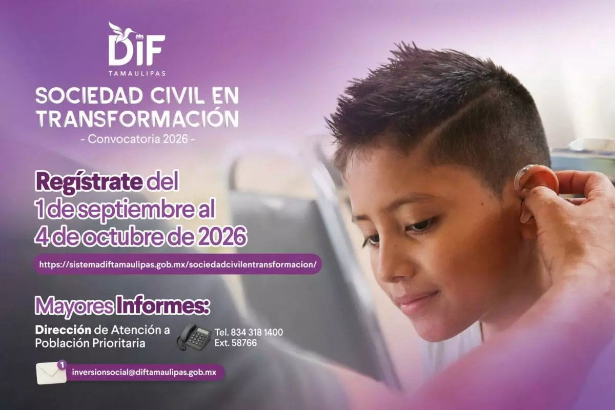 DIF Tamaulipas impulsa a la sociedad civil con la convocatoria “Sociedad Civil en Transformación 2026”