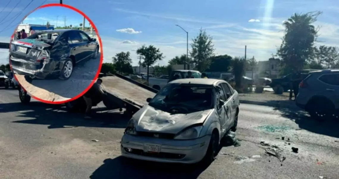Carambola deja tres vehículos dañados en Reynosa, Tamaulipas
