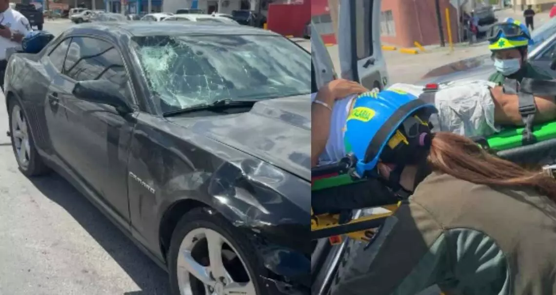 Ciclista en presunto estado de ebriedad resulta lesionado tras ser embestido en Matamoros, Tamaulipas