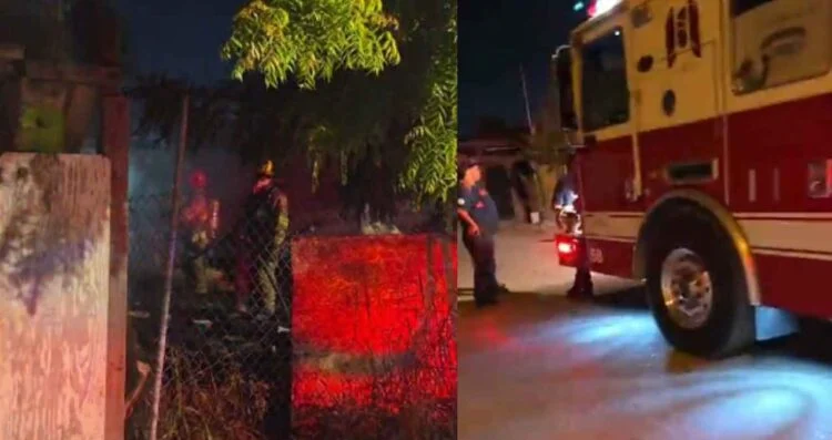 Fuerte incendio consume dos viviendas en la colonia México en Matamoros, Tamaulipas