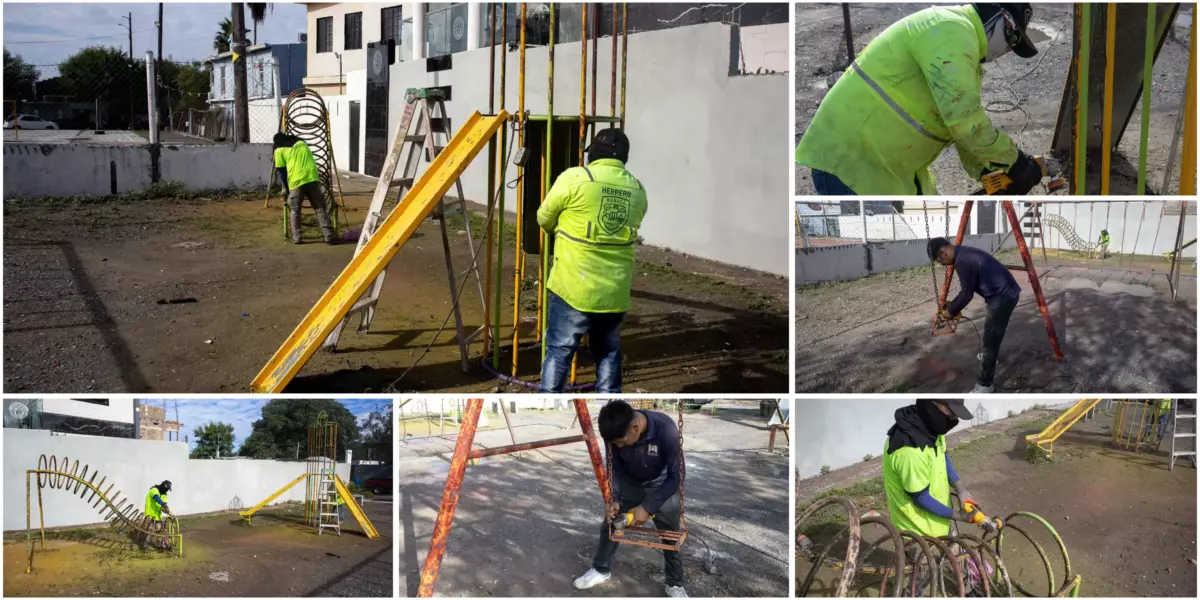 El alcalde Beto Granados impulsa rehabilitación de juegos infantiles en la colonia Del Carmen