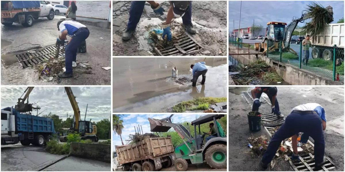 El alcalde Beto Granados mantiene operativo de desagüe para reducir acumulación de agua en Matamoros
