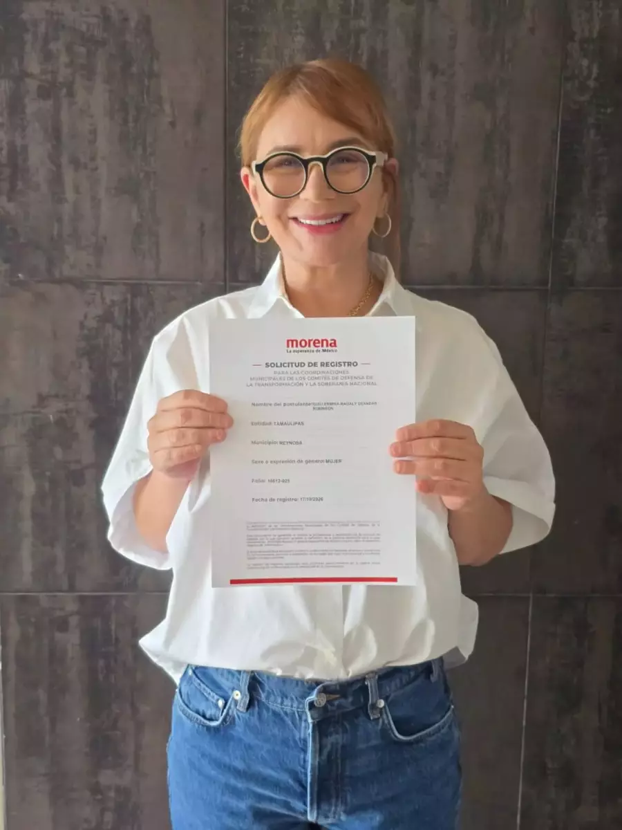 Magaly Deandar se registra para buscar la Coordinación de Defensa de la Transformación en Reynosa
